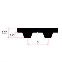 Pas zębaty T5 225/10mm iSync Elatech